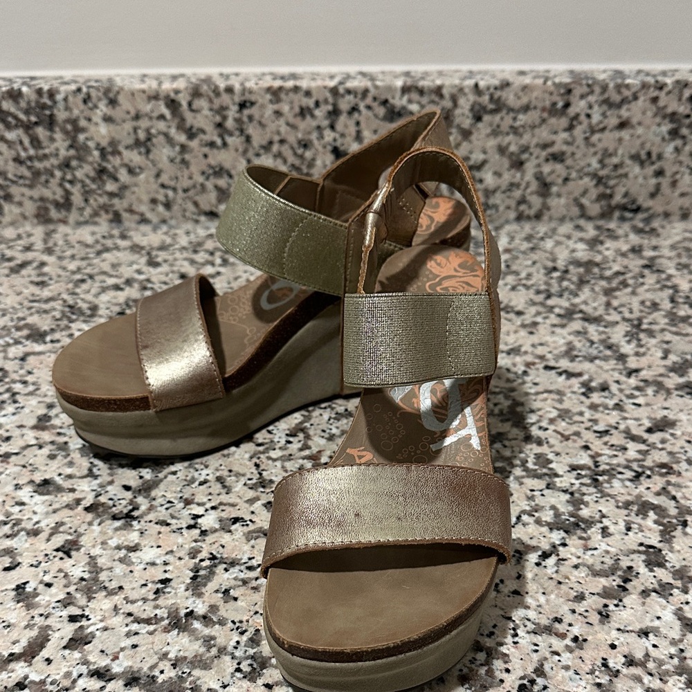 Chic Metallic Wedge Sandals